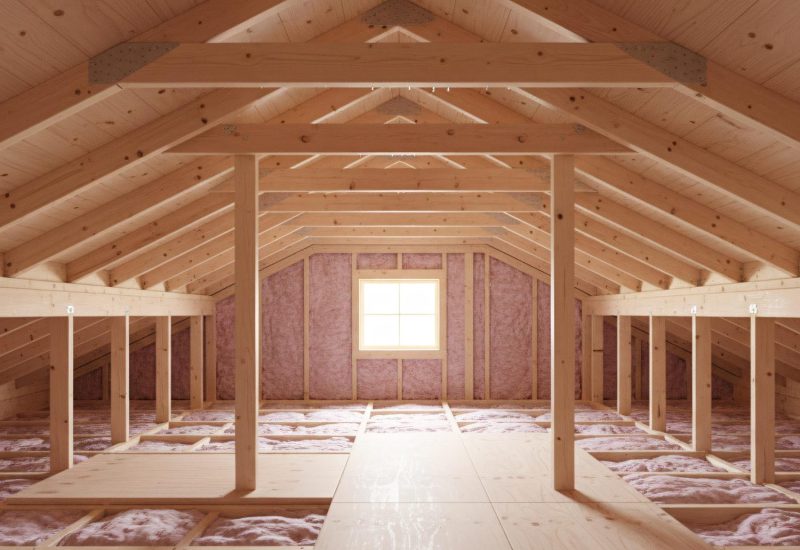Empty timber-framed loft space ready for conversion