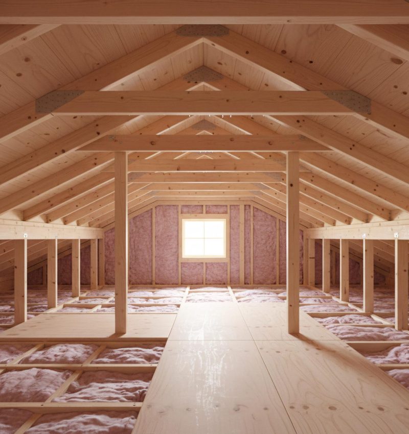 Empty timber-framed loft space ready for conversion