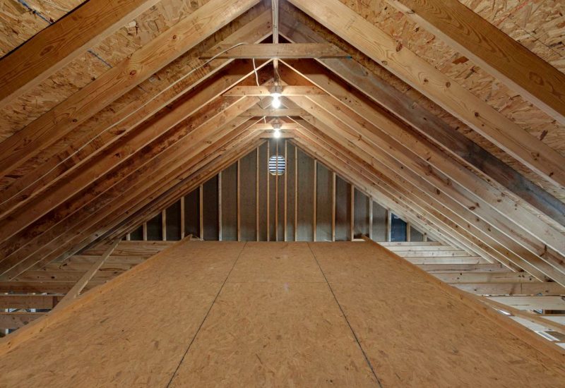 Unfinished loft space with exposed timber rafters before conversion